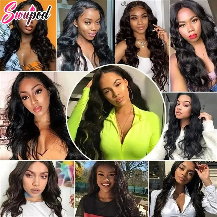 360 Full Lace 250% 13x6 HD Lace Frontal Wig 13x4 Frant Silky Body Wave Curly Remy Human Hair Dark Black Glueless Pre Plucked