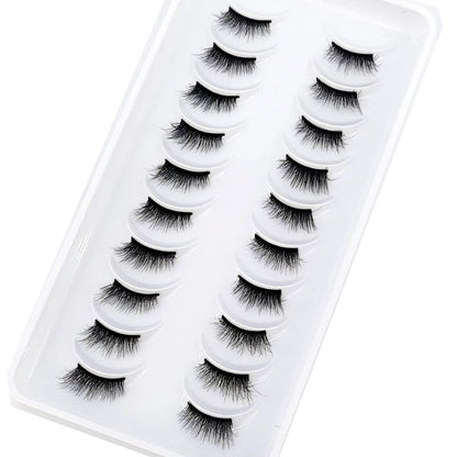New 10 Pairs Crisscross Half Eye Lashes Natural False eyelashes Handmade 3D Mink Lashes Makeup Tools Reusable Eyelash Extension