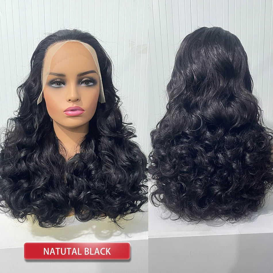 100% Malaysia Hair Bouncy Curly Wigs 250 Density Ombre Double Drawn Hair Glueless Wigs 100% Human Hair 13x4 HD Lace Frontal Wigs
