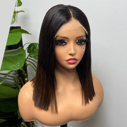 Vietnamese Human Hair 300% Density Double Drawn Bone Straight Bob Human Hair Wigs 5x5 Transparent Lace Closure Wig for Women