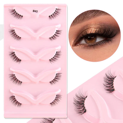 Cat Eye Lash 3/5/10 Pairs Half Lashes Natural Long False Eyelashes Wispy 3D Mink Lashes Volume Faux Cilios Extension Makeup Tool