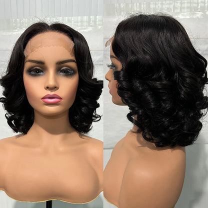 100% Raw Vietname Hair Bouncy Curly Wigs 5x5 HD Lace Closure Wear And Go Glueless Short Human Hair Lace Closure wig 250% Density
