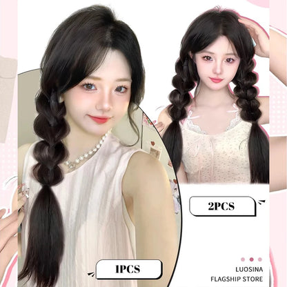 Ponytail Extension Bow Claw Curly Wavy Clip in Hairpiece Ponytail Hair Extensions Long Pony Tail Synthetic for Women Girl Daily