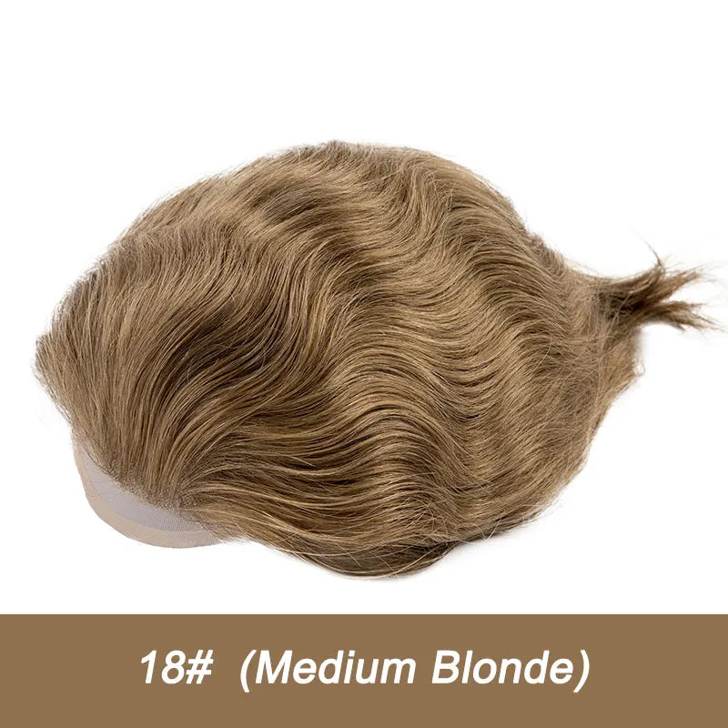 Men Wig Natural Haline Lace Front with Mono Top 6" Men's Capillary Prothesis Durable Toupee Men Wigs For Man Virgin Hair Toupee