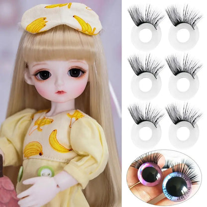 New Doll 1pair for Blythe False Eyelashes Black DIY Toy Eyelashes 9-30mm Making Repair Doll Pretend Play Toy Doll