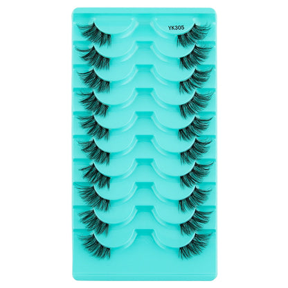 3D Mink Lashes 3/10 Pairs Cat Eye Half Lashes Natural Long False Eyelashes Strip Makeup Soft Fake Eyelash Extension Make Up Tool