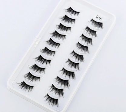 New 10 Pairs Crisscross Half Eye Lashes Natural False eyelashes Handmade 3D Mink Lashes Makeup Tools Reusable Eyelash Extension