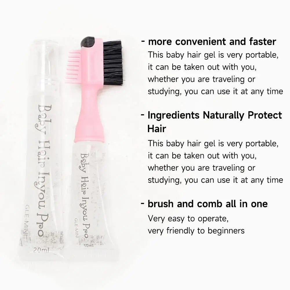 Edge Control Hair Gel Edge Brush Refillable Pocket Size Baby Hair Brush Kit Perfect Performance Long Lasting No White Residue