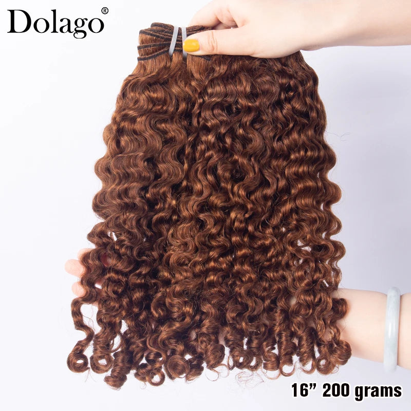 Burmese Curly Hair Bundles Human Hair Colored Hair Bundles Chocolate Brown Bundles Human Hair Deep Curly Bundles Hair Extensions