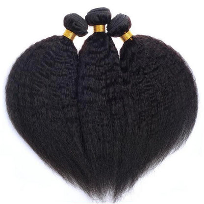 Kinky Straight Hair Bundles 100% Human Hair Extensions for Woman Cheap Yaki Straight Hair 1/3/4 Bundle Deals Natural Hair Weave