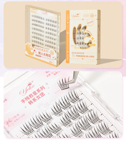 Yelix Self-adhesive Glue Free False Eyelashes Reusable DIY Segmented DIY Lashes Clusters No Glue Needed Natural Soft Lashes