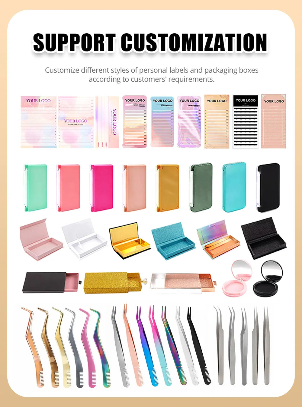YUANZHIJIE Lash Cluster Tweezers DIY Cluster Lashes Tweezers False Eyelash Extensions Applicator Makeup Tools For Self-grafting