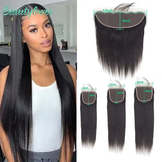 4X4 5X5 6X6 Closure 13X4 Lace Frontal Only Transparent Lace Closure 8-26inch Brazilian Straight Lace Frontal Sale For Women