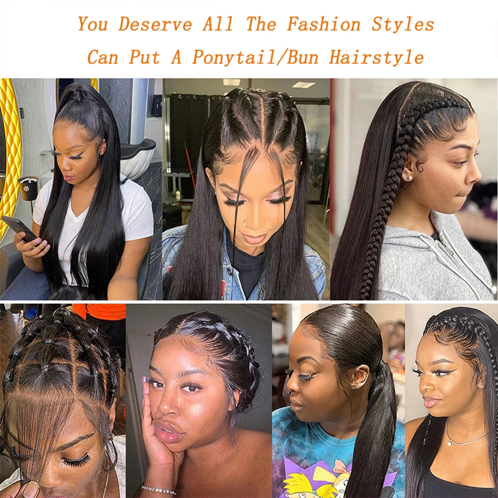 Full Lace Wig Straight 13x4/13x6 HD Lace Frontal Wigs For Women Brazilian Preplucked Lace Front Wig Human Hair 4x4 Closure Wig