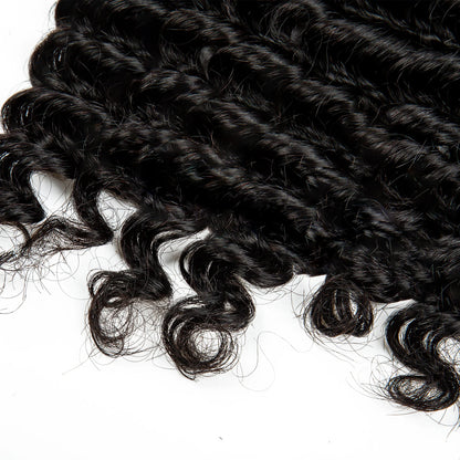 Deep Wave Bulk Human Hair for Boho Braids No Weft 100% Virgin Human Hair Bulk for Braiding Curly Extension Bundles for Women