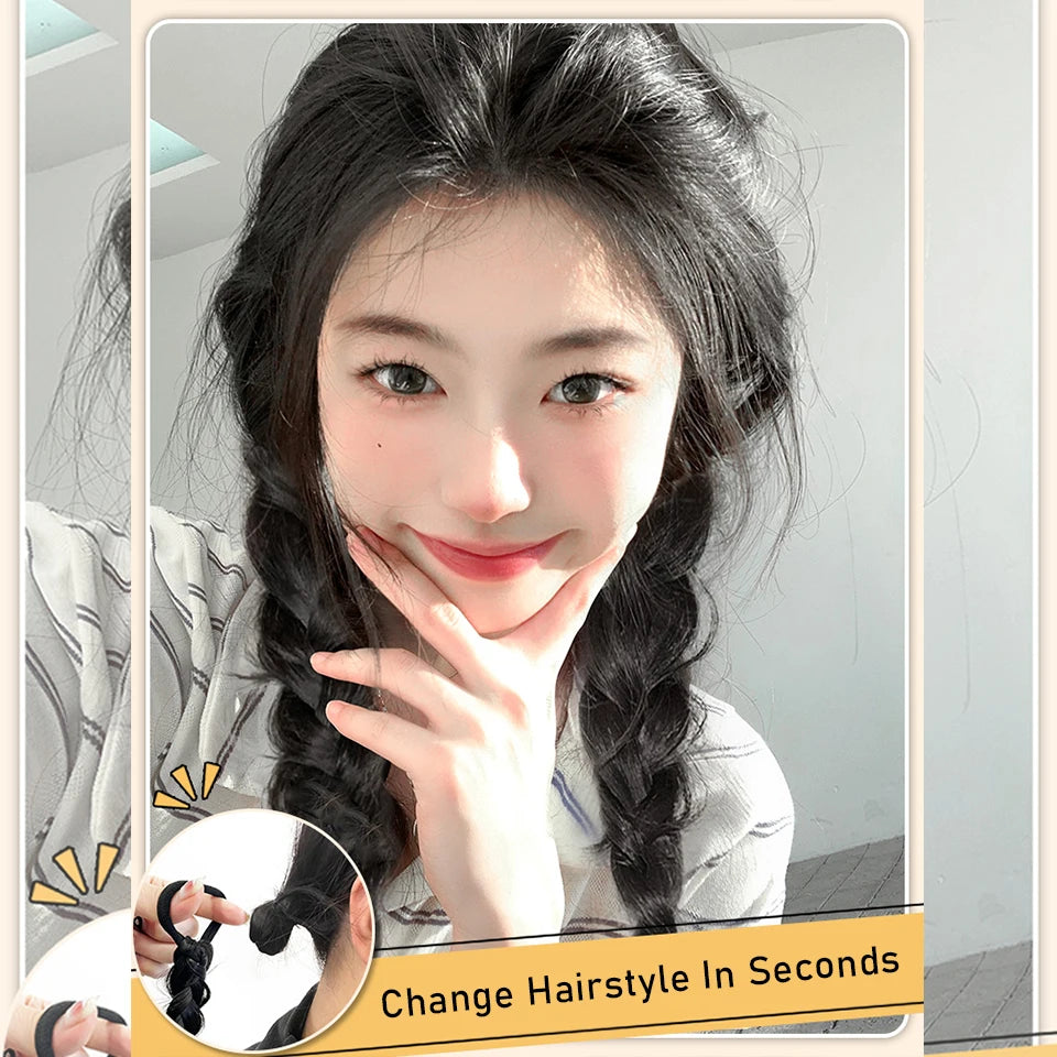 Ponytail Extension Bow Claw Curly Wavy Clip in Hairpiece Ponytail Hair Extensions Long Pony Tail Synthetic for Women Girl Daily