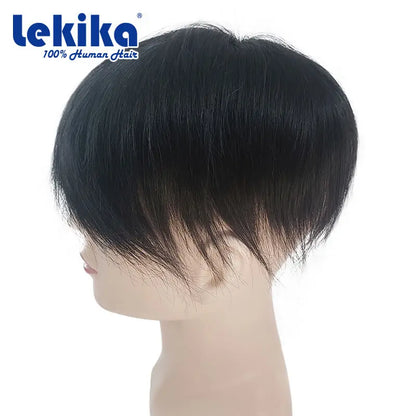 Male Hair Fine Welded Mono Base Wigs for Men Replacement Systems Natural Human Hair Toupee Men Breathable Male Wig Free Shipping