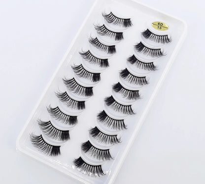 10 Pairs Crisscross Half Eye Lashes Natural False Eyelashes Handmade Faux 3D Mink Lashes Makeup Tools Eyelash Extension