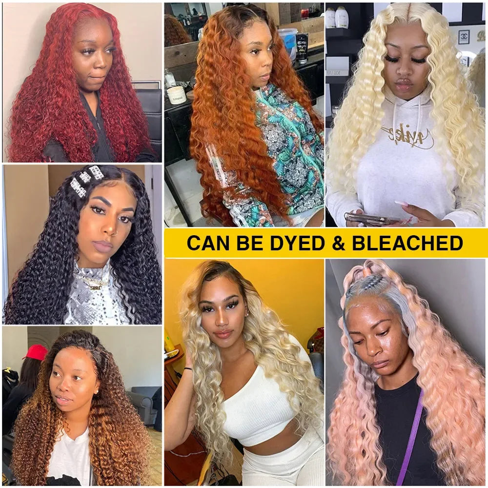 360 Full Lace 250% 13x6 HD Lace Frontal Wig 13x4 Frant Silky Body Wave Curly Remy Human Hair Dark Black Glueless Pre Plucked