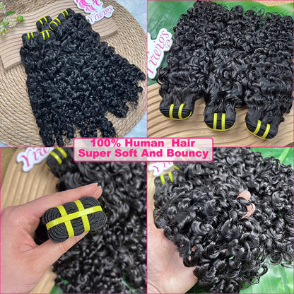 Yiwigs Burmese Curly 100% Human Hair Bundles Bouncy Curly Unprocessed Raw Virgin Hair Weave Extensions For Black Women