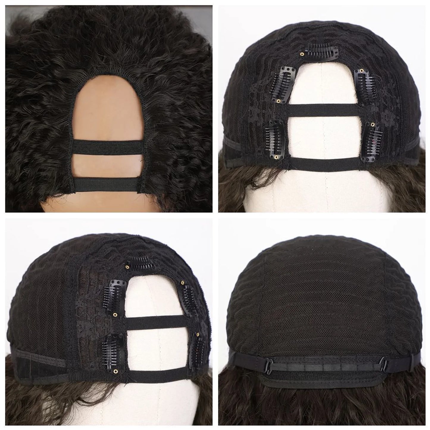 Afro Curly U Part Wig Synthetic Braided Hair Texture with Unique Bouncy Curls in the End 24 "Soft Kinky Straight Full Hair Wigs