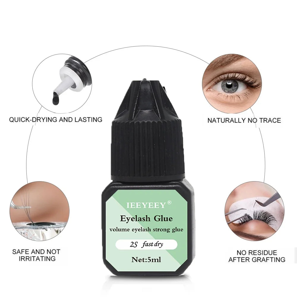 5ml Natural Lashes Extension Glue Fake Eyelashes Extension Glues Quick Drying Long-lasting Waterproof Black Lashes Makeup Tools