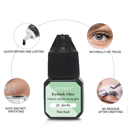 5ml Natural Lashes Extension Glue Fake Eyelashes Extension Glues Quick Drying Long-lasting Waterproof Black Lashes Makeup Tools