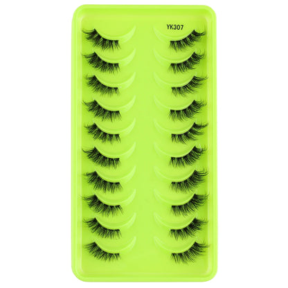 3/10 Pairs Half Lashes Makeup Natural Long Cat Eye Lashes Dramatic False Eyelashes Soft Faux Cils Fake Eyelash Extensions Tool