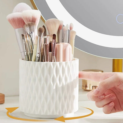 Rotary lid makeup brush storage barrel lipstick cosmetics dustproof storage barrel dormitory desktop simple pencil case
