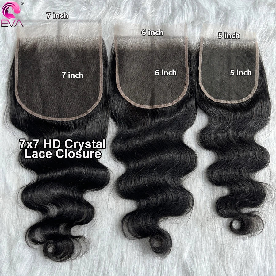 Invisible 5x5 HD Lace Closure Melt Skin Pre Plucked HD Transparent Lace Straight 6x6 7x7 HD Lace Closures Only 100% Human Hair