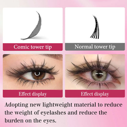 CoMango New Spire Lashes Tower Fans Premade Spikes Eyelash Extensions Single/Mix 8-15mm for Anime Eyelashes Makeup Free Shipping