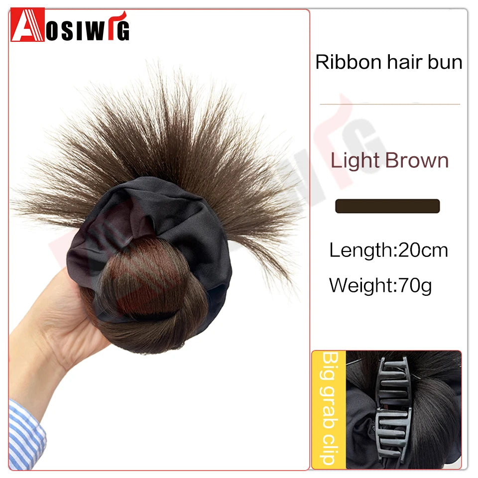 synthetic Half-tie Hair Claw Feather Shuttlecock Head Lazy Meatball Head Crab Clip Wig Catch Clip High Ponytail Hair Accessories