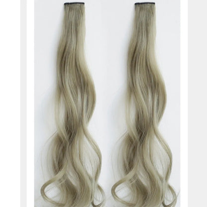 Synthetic Wigs 1 Pair 50Cm Fashion One-piece Slightly Curly Highlights Wig Natural Seamless Hair Accessories