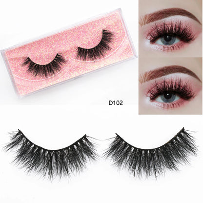 3D Mink Lashes Fluttery 3D Mink Lash Baby Doll Look Makeup Mink False Eyelash Round Shape 15mm Wispy Natural Eyelashes Full Lash