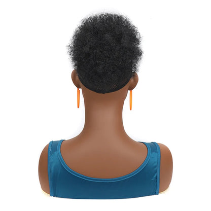 Afro Hair Puff for Black Woman Synthetic Kinky Curly Elastic Hair Bun Chignon Ponytail Hair Extensions Thick Updo Hairpieces