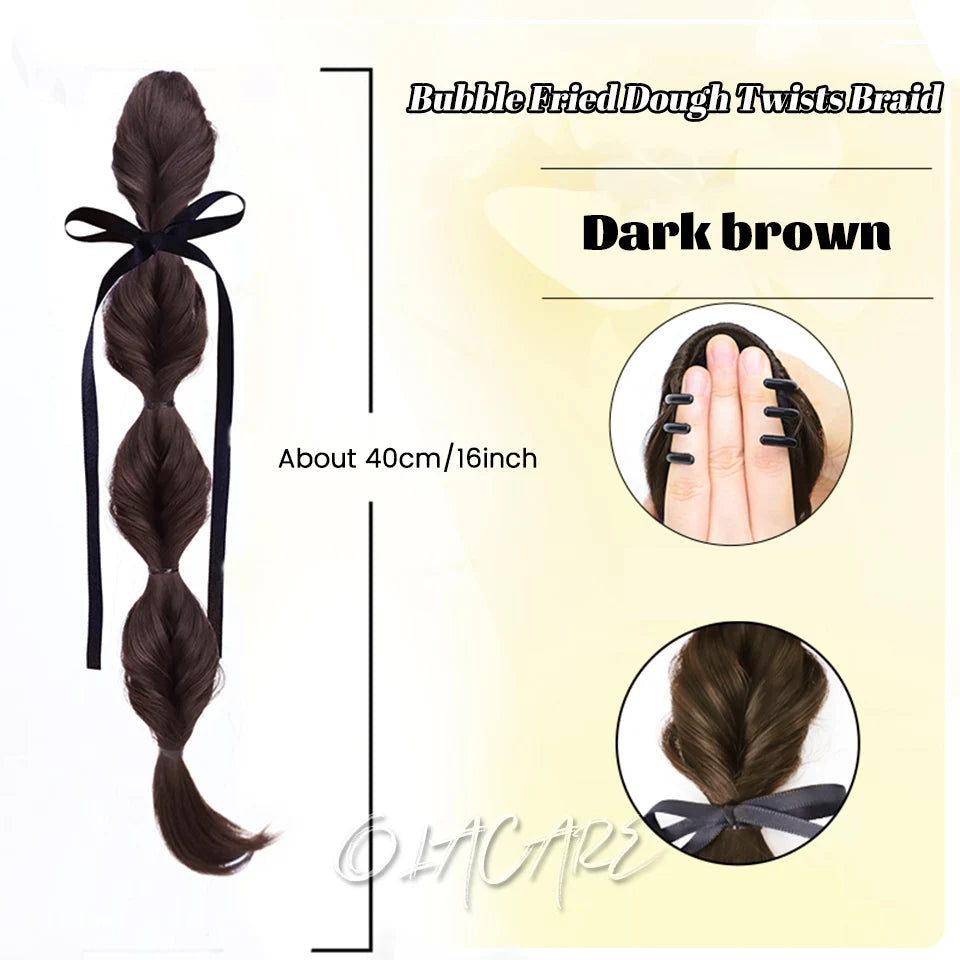 Ponytail Extension Bow Claw Curly Wavy Clip in Hairpiece Ponytail Hair Extensions Long Pony Tail Synthetic for Women Girl Daily