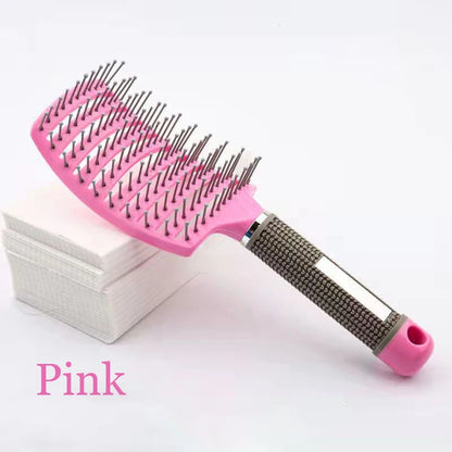 Hair Scalp Massage Comb Nylon Hairbrush Anti-Static Wet Curly Detangle Hair Brush Girls Salon Hairdressing Styling Brush Tool