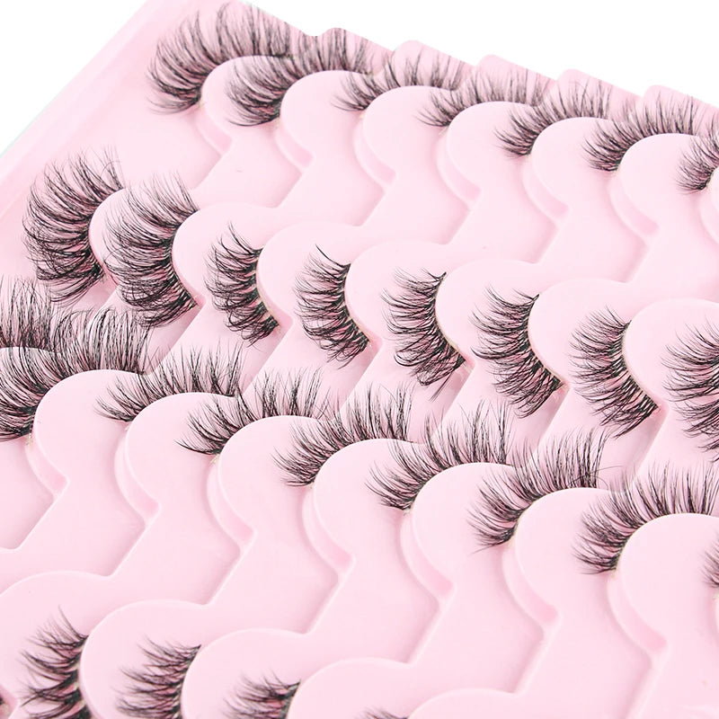 Cat Eye Lash 3/5/10 Pairs Half Lashes Natural Long False Eyelashes Wispy 3D Mink Lashes Volume Faux Cilios Extension Makeup Tool