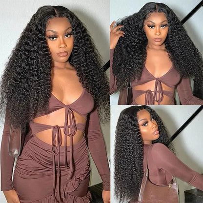 Mongolian Curly Hair Weave Bundles Virgin Kinky Curly Human Hair Bundle 100% Unprocessed Hair Extensions Natural Black Color