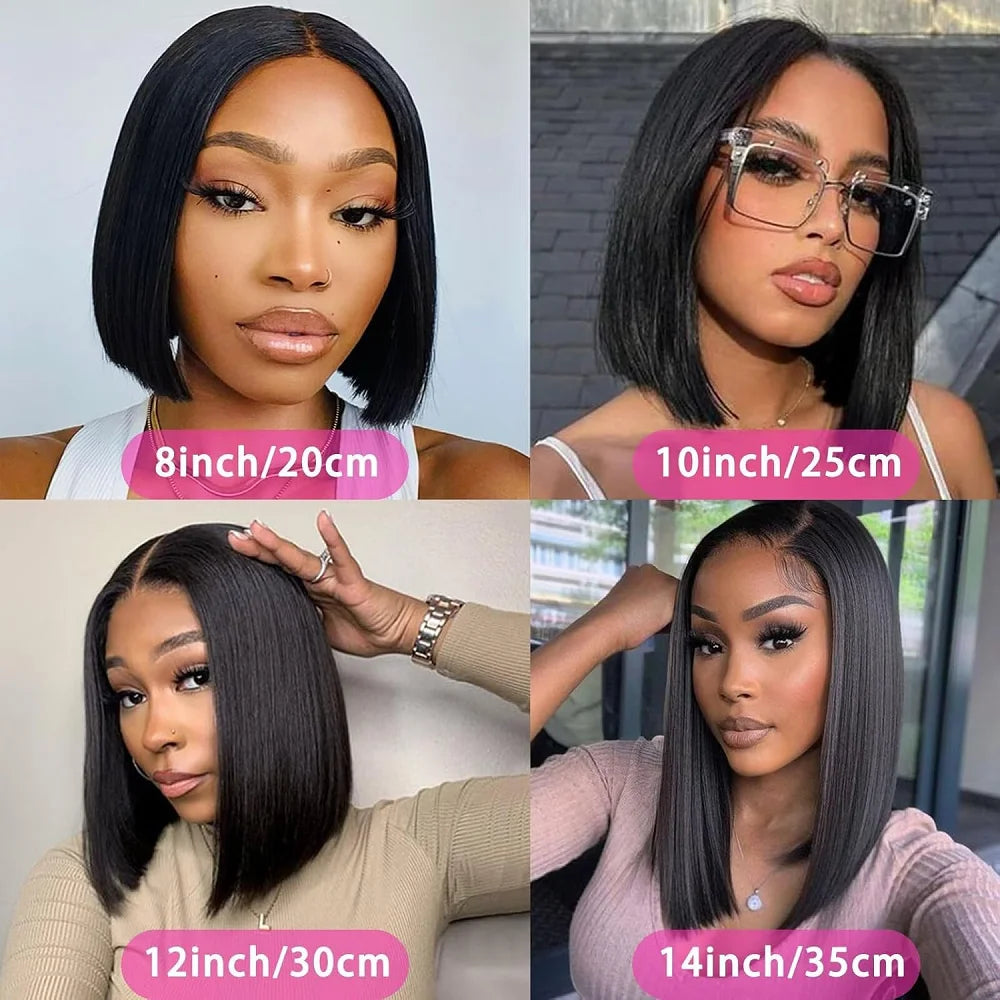V Part Wig Human Hair Bob Wig for Black Women Brazilian Remy Straight Human Hair U Part Wig Beginner Friendly No Glue No Sew in
