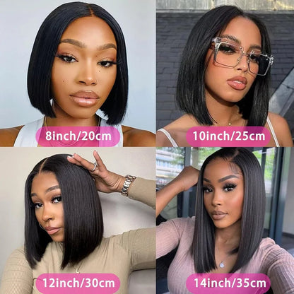 V Part Wig Human Hair Bob Wig for Black Women Brazilian Remy Straight Human Hair U Part Wig Beginner Friendly No Glue No Sew in