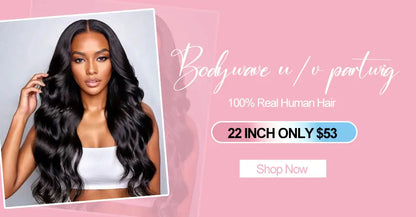 Brazilian U V Part Wig 100% Human Hair No Leave Out Kinky Straight Wig For Women V Part No Glue Natural Color Human Hair Wig