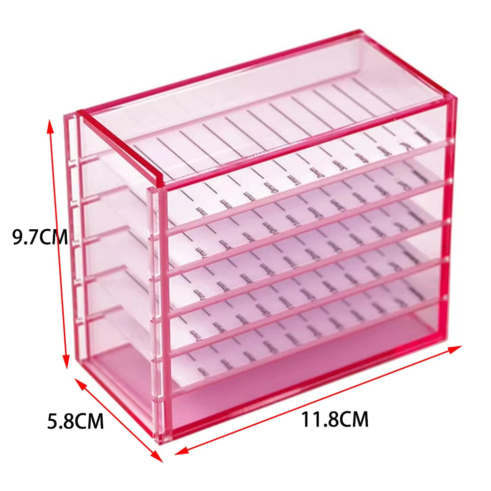 Eyelash Extensions Storage Box 5 Layers Acrylic Pallets Holders Lash Organizer False Eyelashes  Makeup Tools Supplies