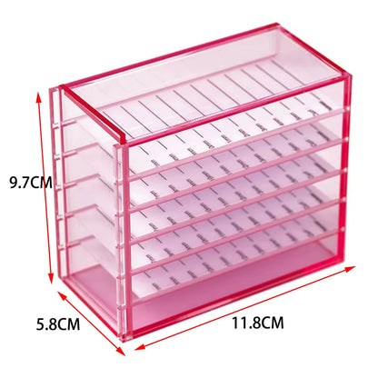 Eyelash Extensions Storage Box 5 Layers Acrylic Pallets Holders Lash Organizer False Eyelashes  Makeup Tools Supplies