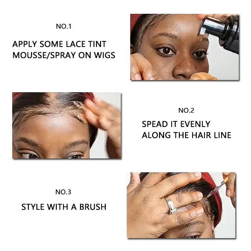 Lace Tint Mousse For Front Wigs 100ml Light / Medium / Dark Melt Lace Dye Skin Tone Tint Foam For Black Women