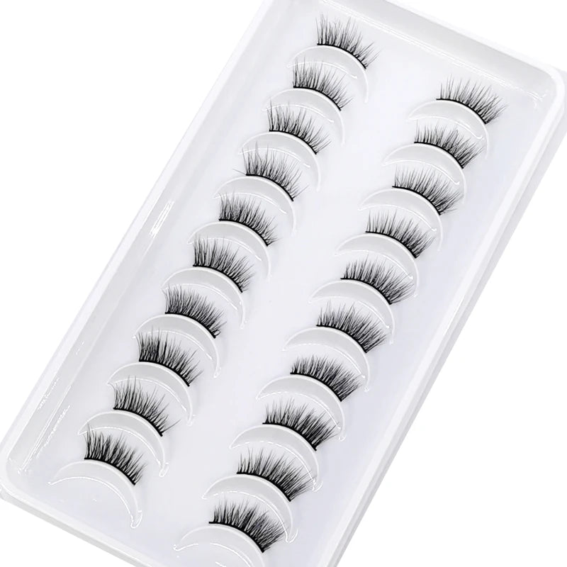 New 10 Pairs Crisscross Half Eye Lashes Natural False eyelashes Handmade 3D Mink Lashes Makeup Tools Reusable Eyelash Extension