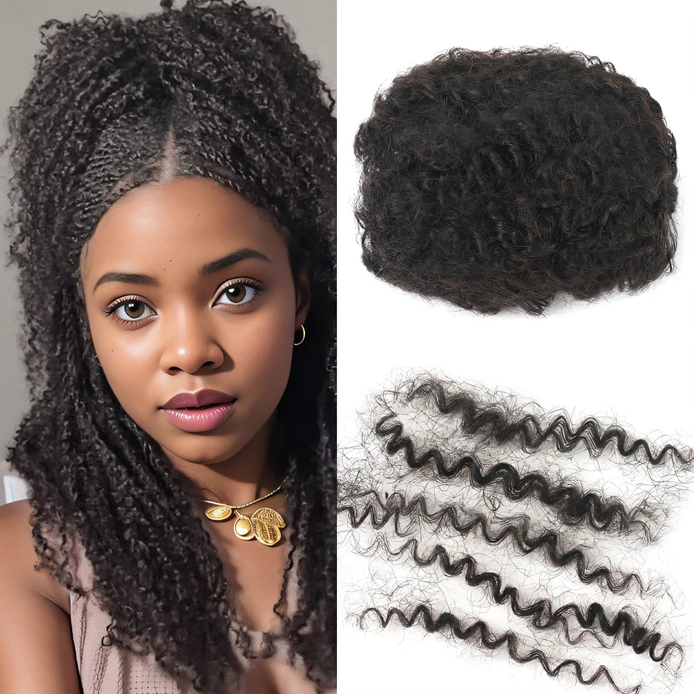 Afro Kinky Bulk 100% Human Hair Extensions 1B Reggae Dirty Braids Brazilian Natural Crochet Hair Dreadlocks Soft Tangle-Free