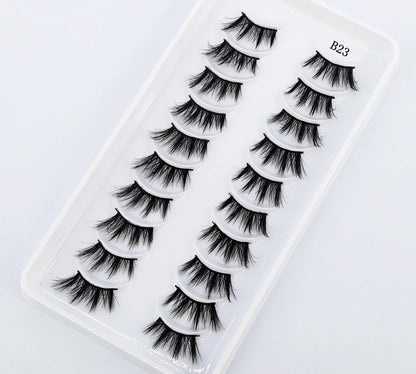 10 Pairs Crisscross Half Eye Lashes Natural False Eyelashes Handmade Faux 3D Mink Lashes Makeup Tools Eyelash Extension