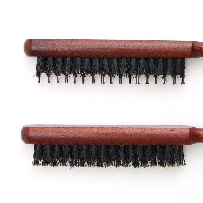 Hair Brush Boar Bristle Wooden Slim Line Comb Hairbrush Professional SalonExtension Hairdressing DIY Styling Tools Scalp Massage