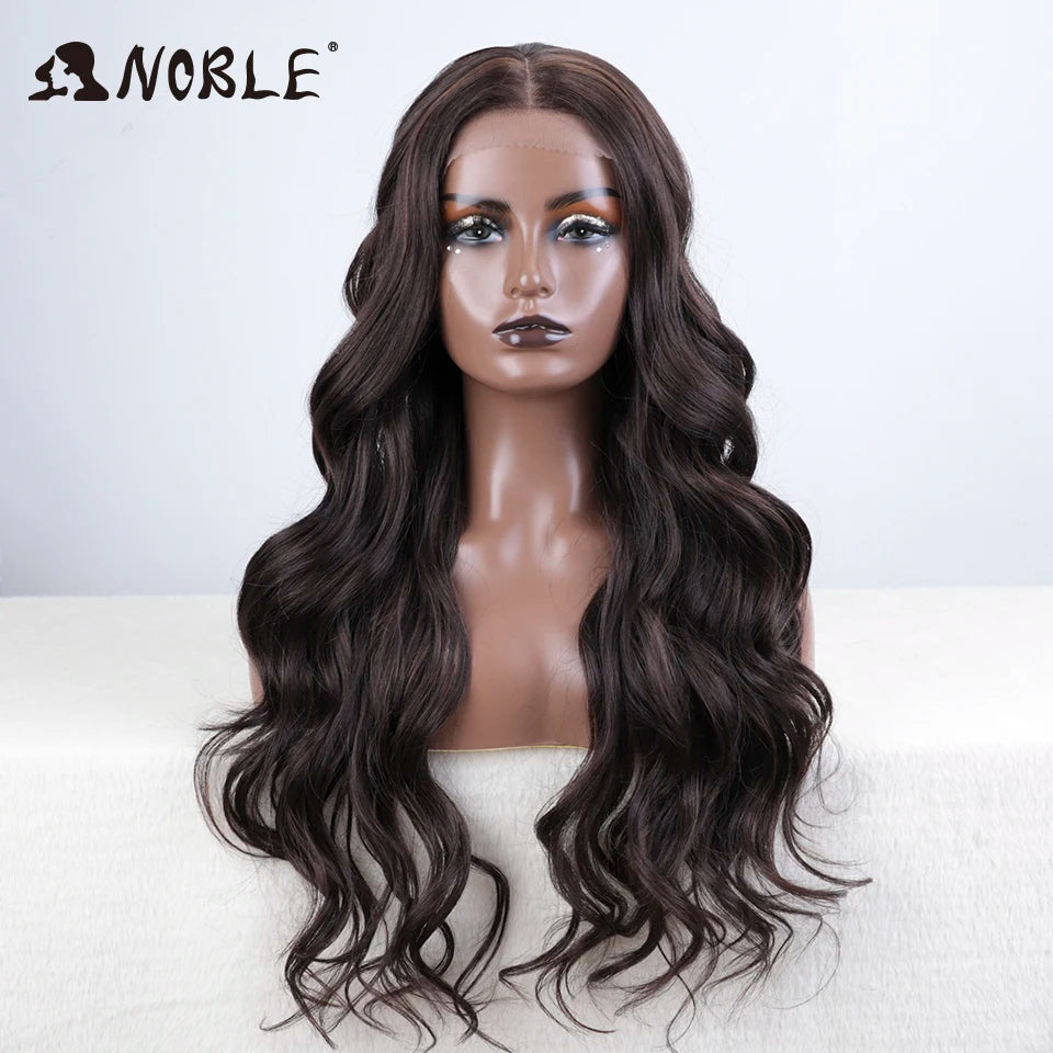 Noble Cosplay Lace Front Wig 30 Inch Lace  Long Wavy 360 0mbre Blonde Wig Red African American Synthetic Wigs For Black Women